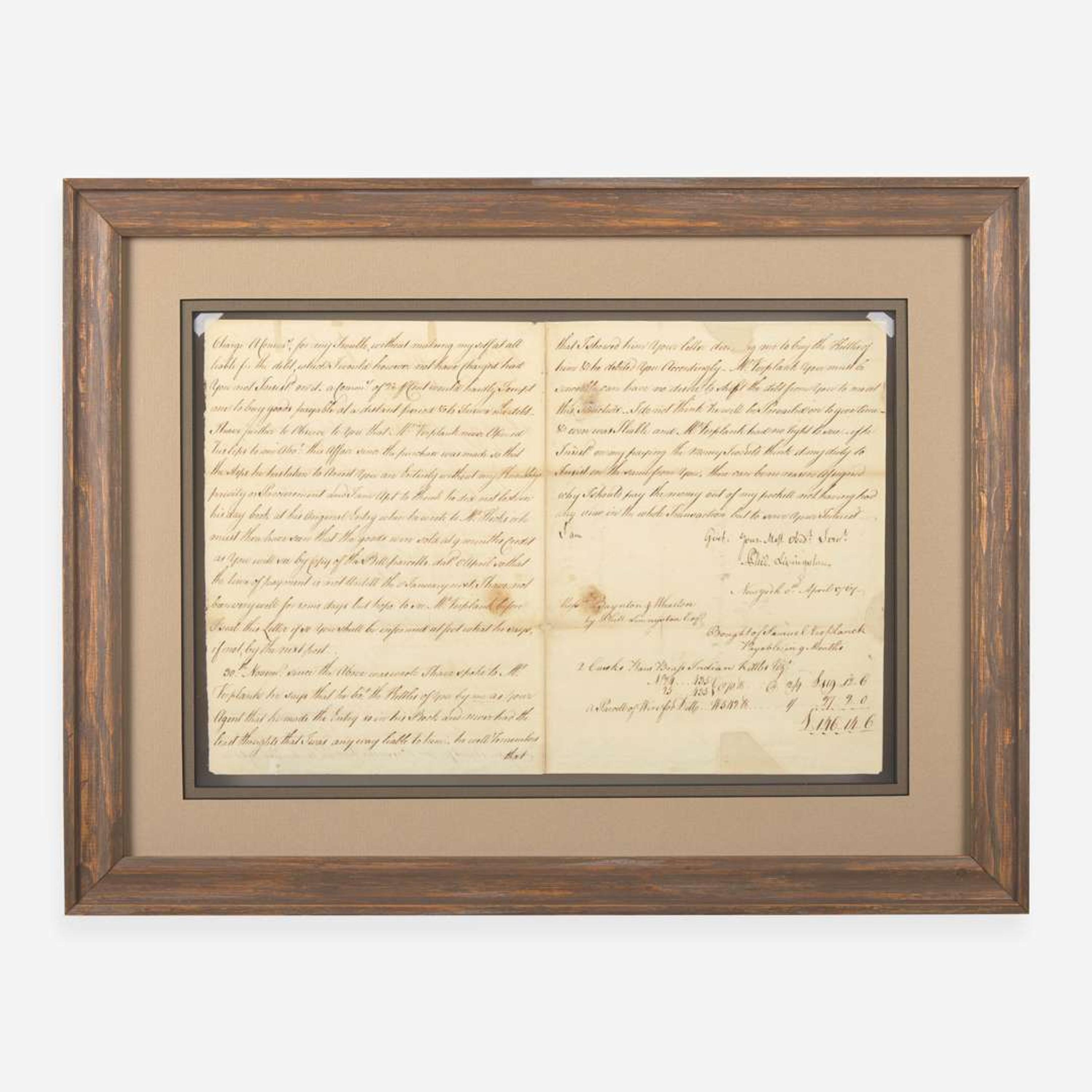 [Declaration of Independence] [New York] Livingston, Philip Manuscript Letter, signed