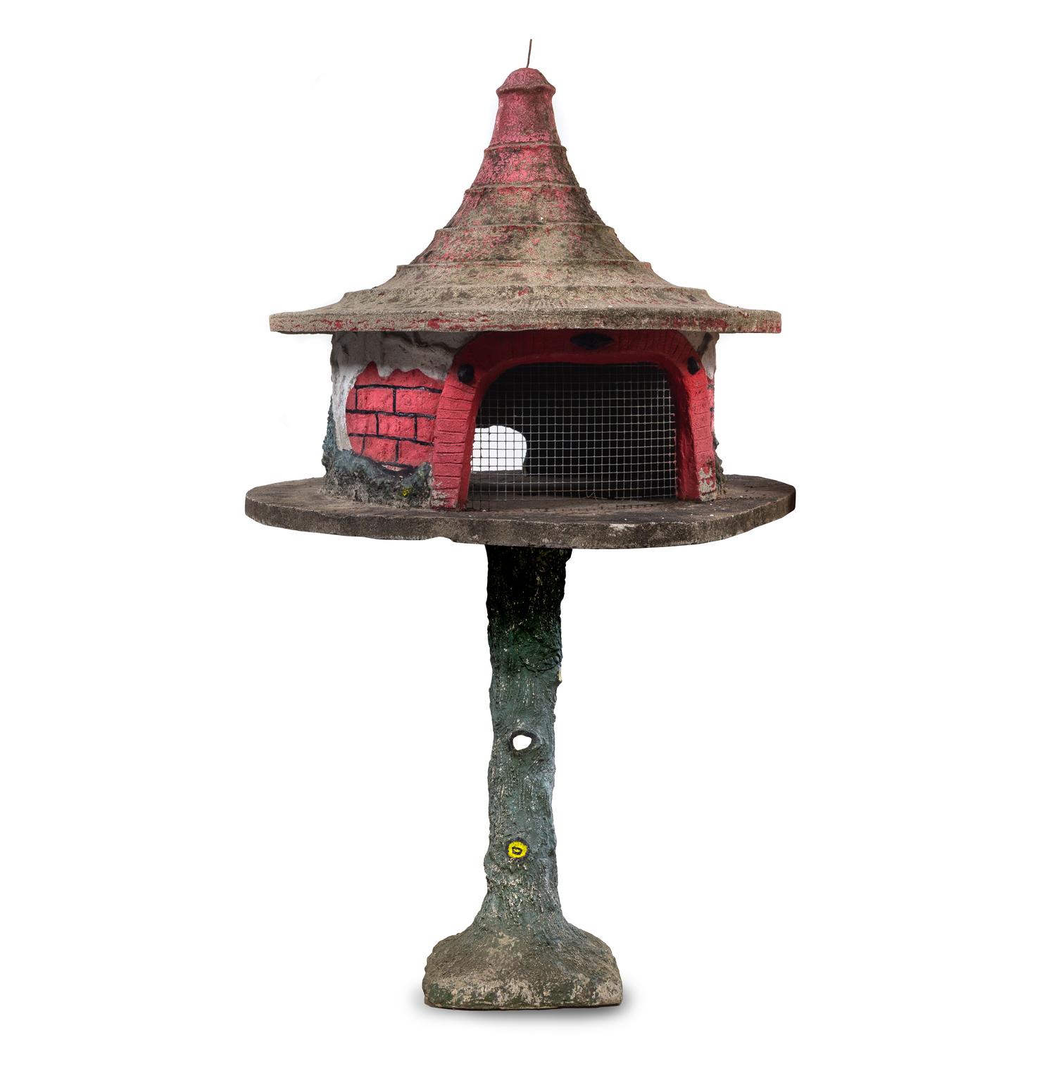 A Cast Stone Bird Feeder
