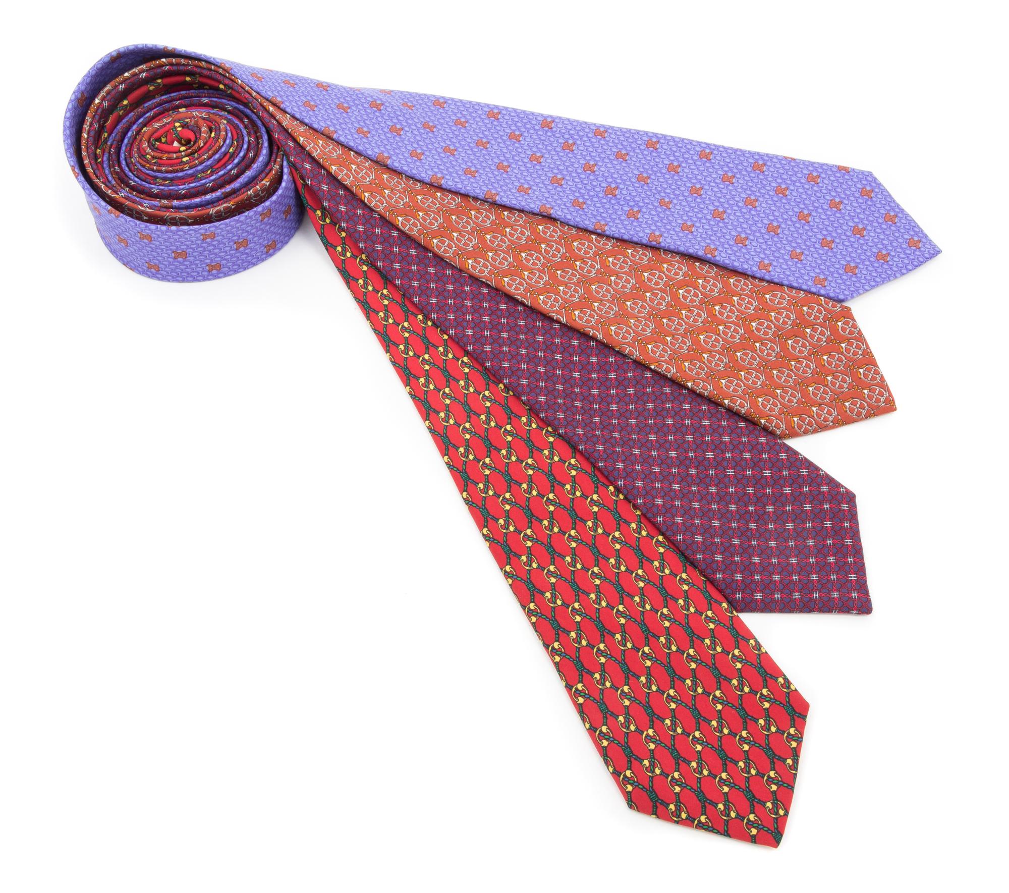 A Collection of Four Hermes Neckties,