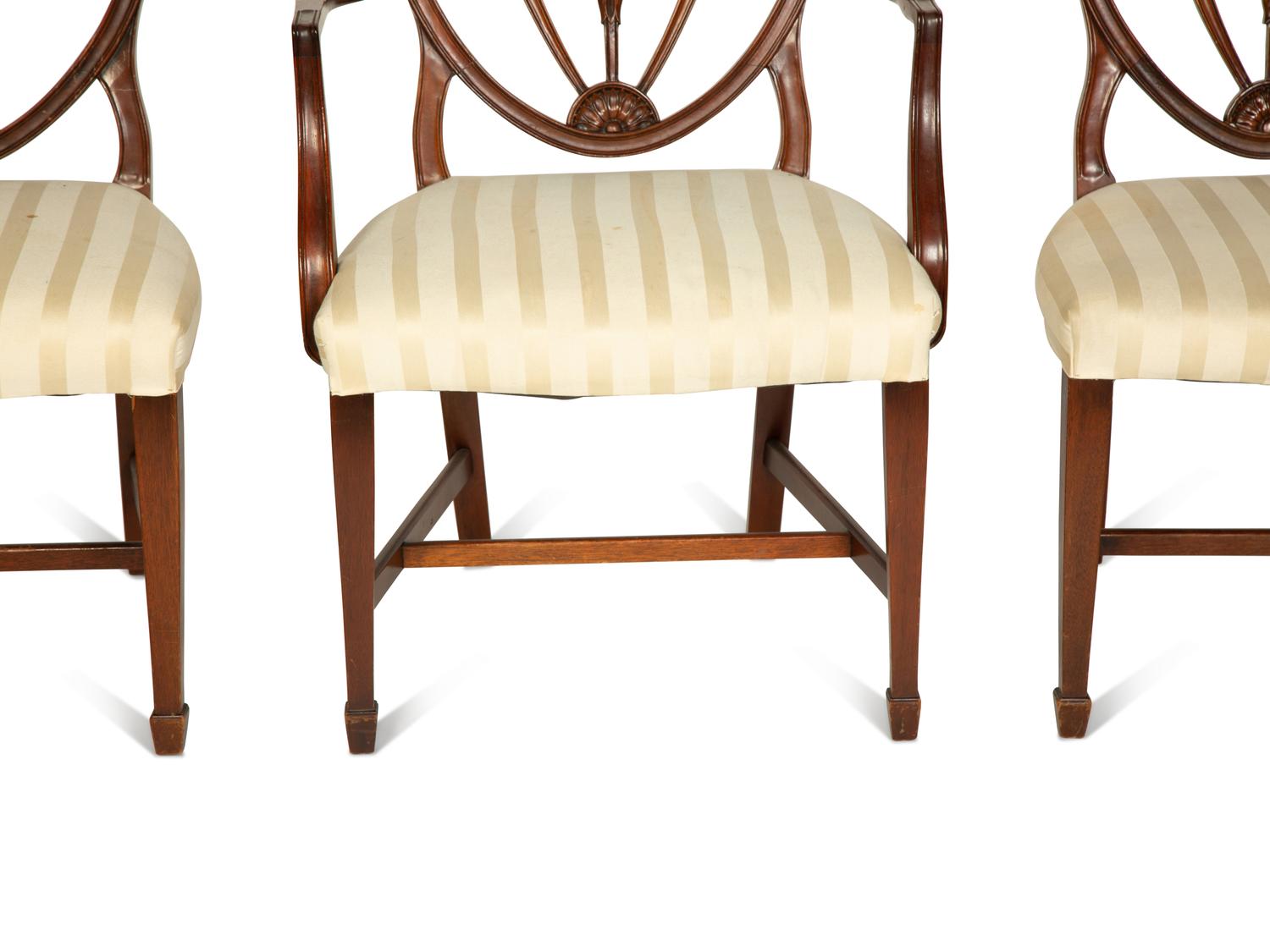 A Set of Six George III Style Mahogany Dining Chairs