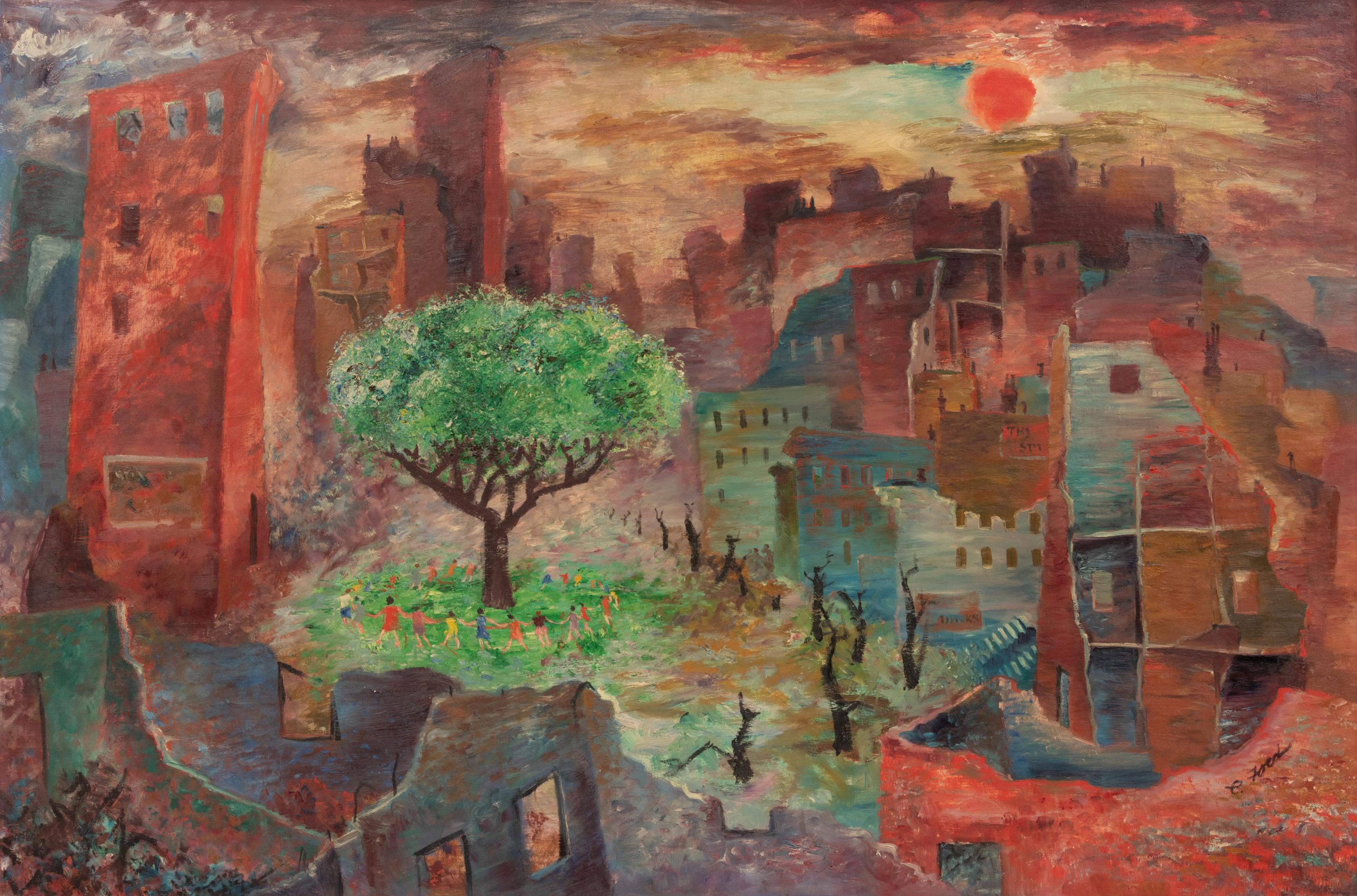 Untitled (Children Playing in Cityscape)