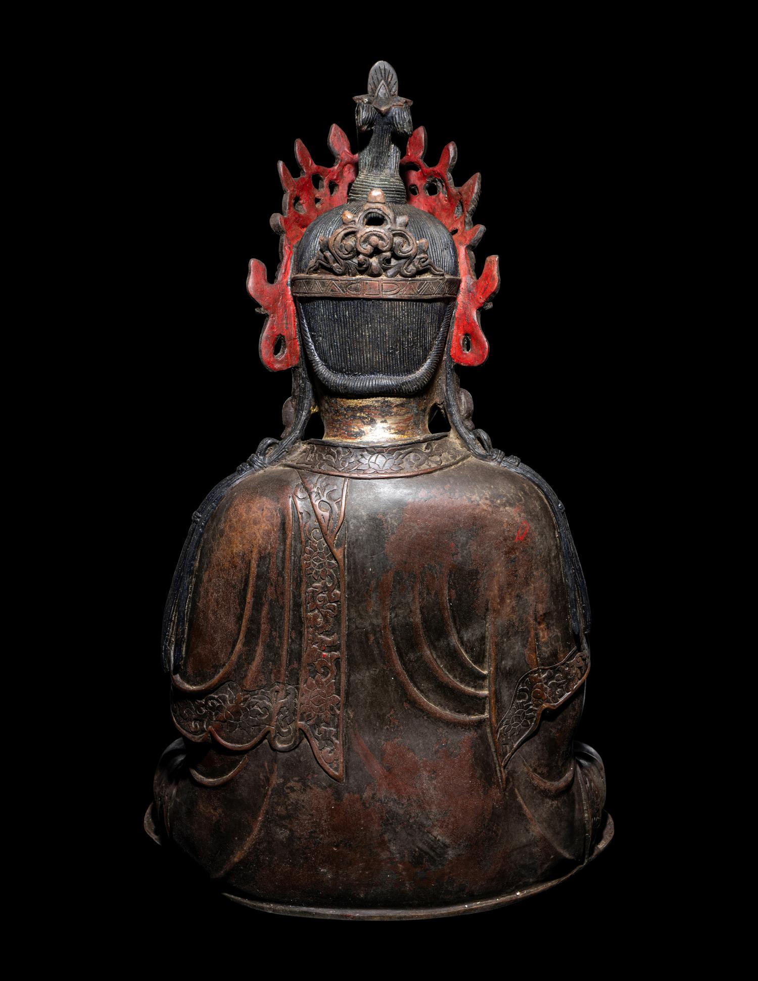 A Chinese Parcel Gilt Bronze Figure of Guanyin