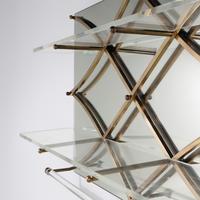Treillage mirrored wall shelf