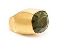 A 22 Karat Yellow Gold and Peridot Ring,