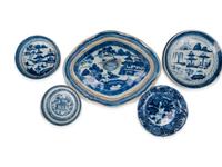 A Collection of Chinese Export Blue and White Porcelain