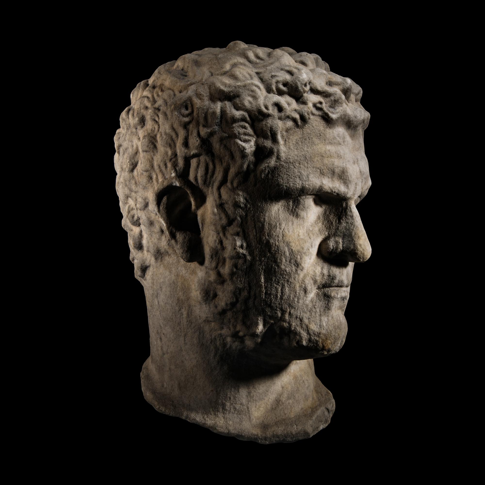 A Roman Marble Portrait Head of the Emperor Caracalla