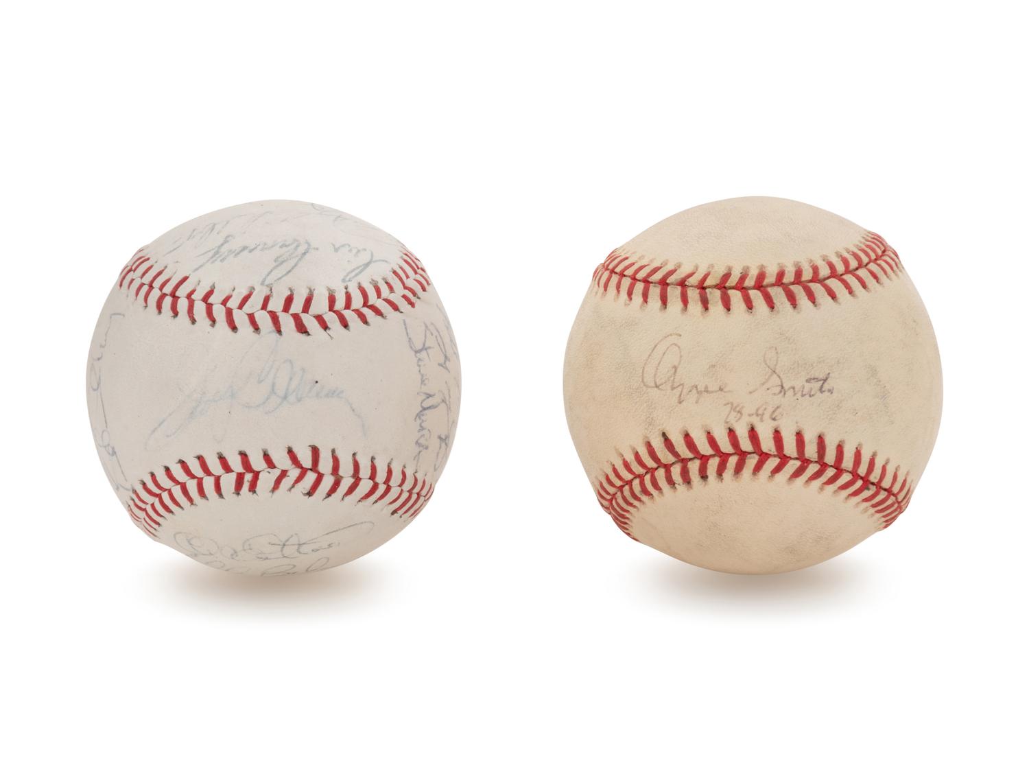 Two Ozzie Smith Signed Baseballs
