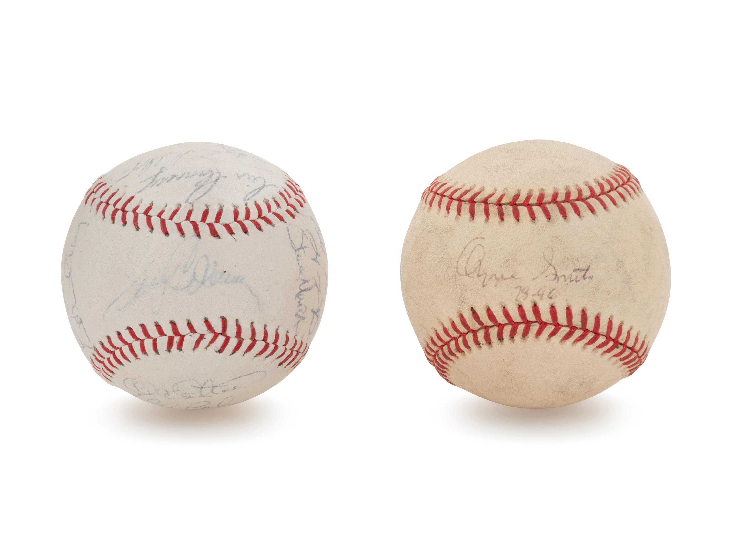 Two Ozzie Smith Signed Baseballs