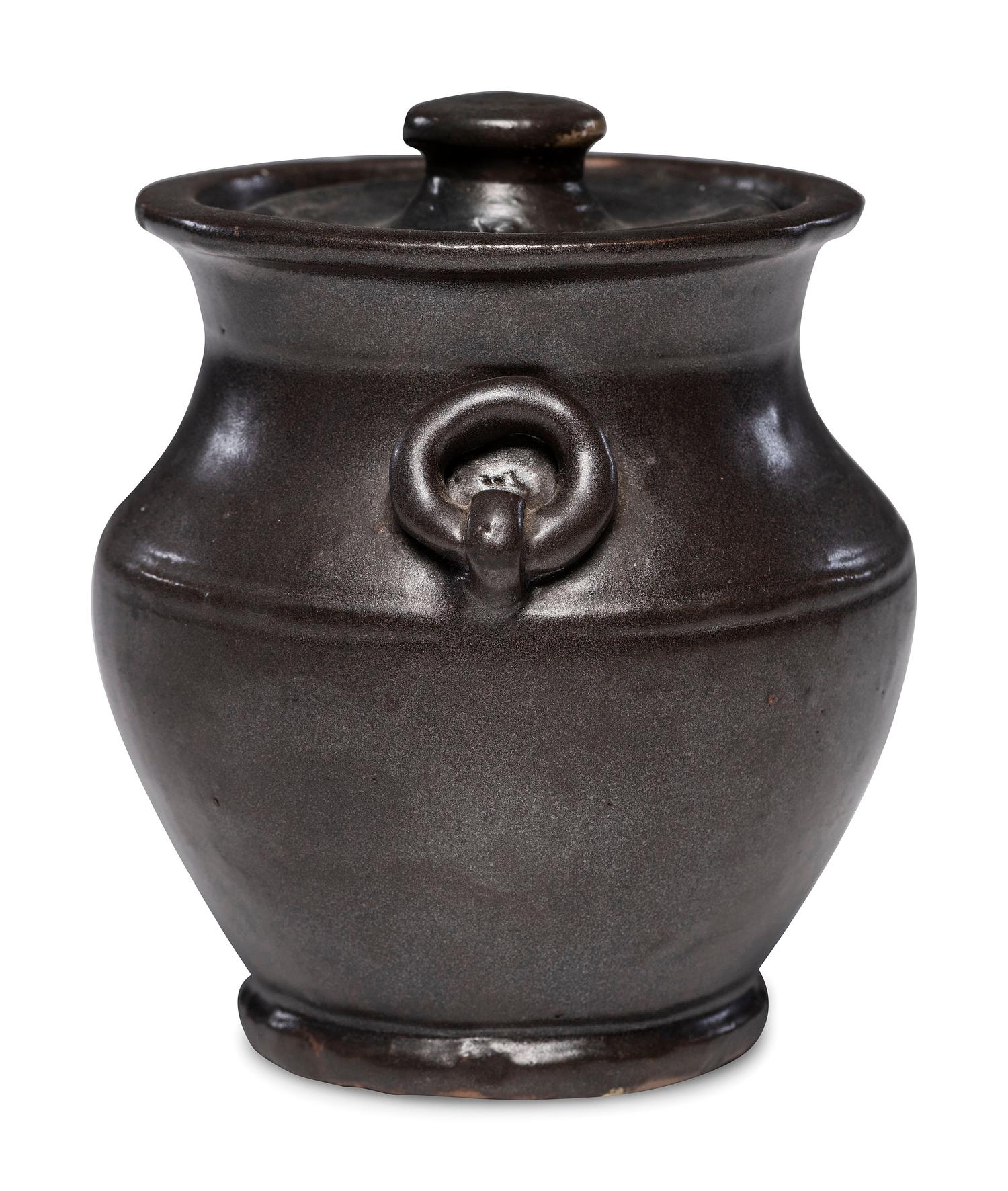 A Rare E. Schrop Lidded Stoneware Pot