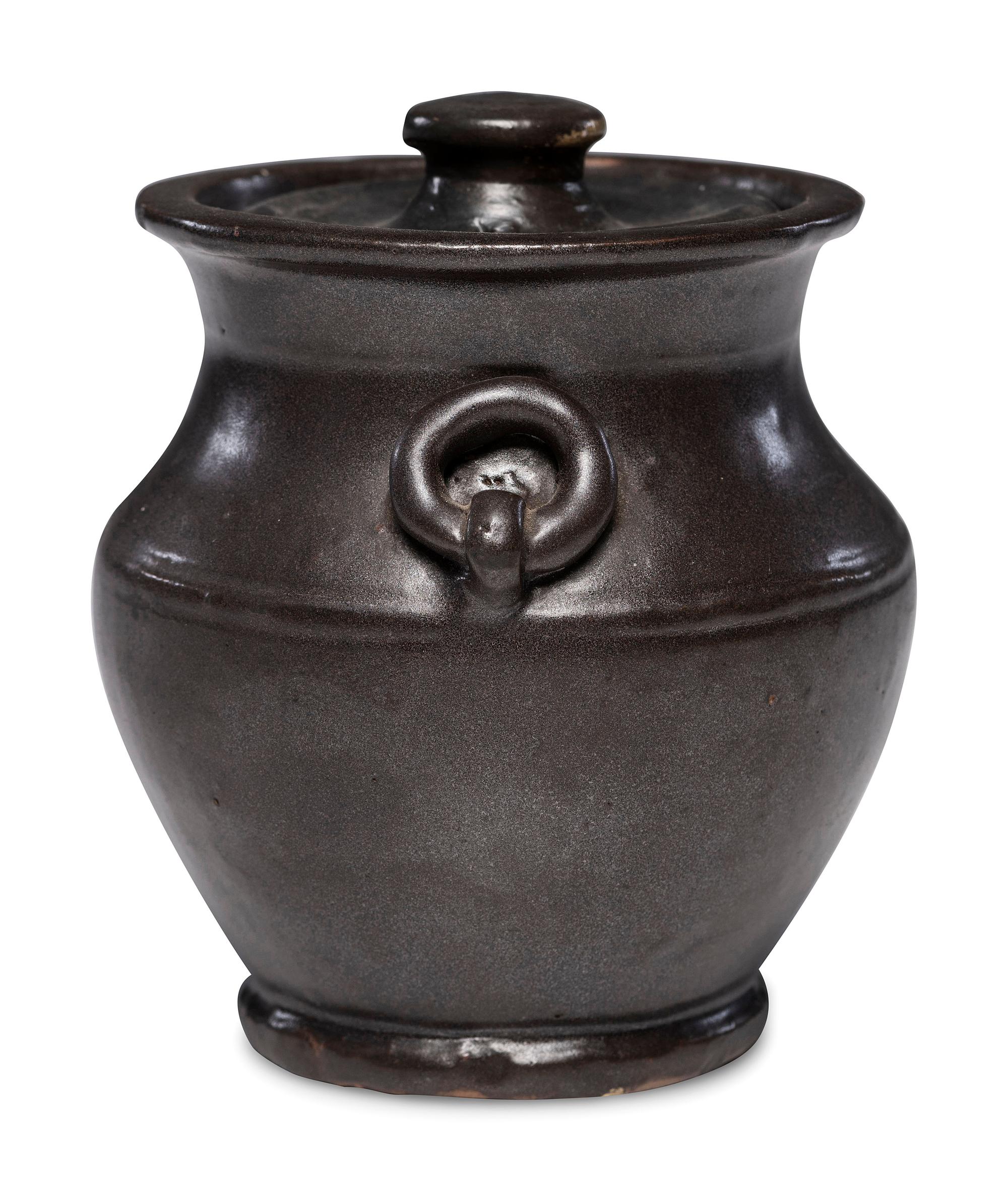 A Rare E. Schrop Lidded Stoneware Pot
