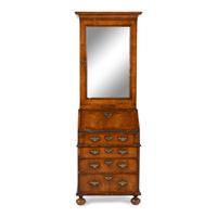 A George II Walnut Secretary Bookcase