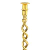 A Large Pair of English Brass Barleytwist Candlesticks