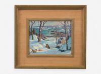 Aldro Thompson Hibbard (American, 1886-1972) - Winter, Back Beach, Rockport