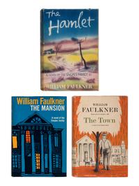 FAULKNER, William (1897-1962). [Snopes Trilogy]. The Hamlet . -- The Town . -- The Mansion . New York: Random House, 1940, 1957, 1960.