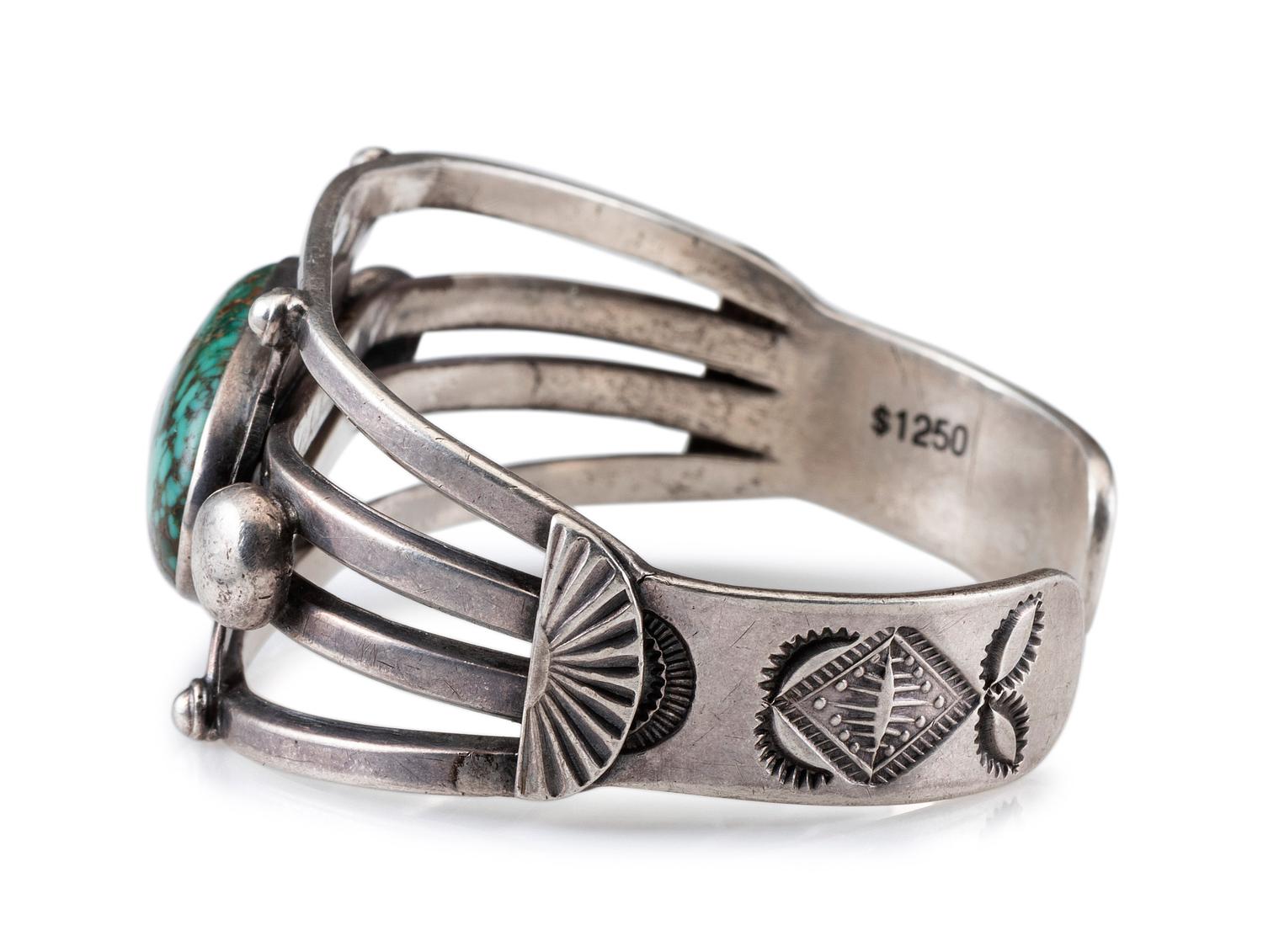 Navajo Silver and Turquoise Cuff Bracelet