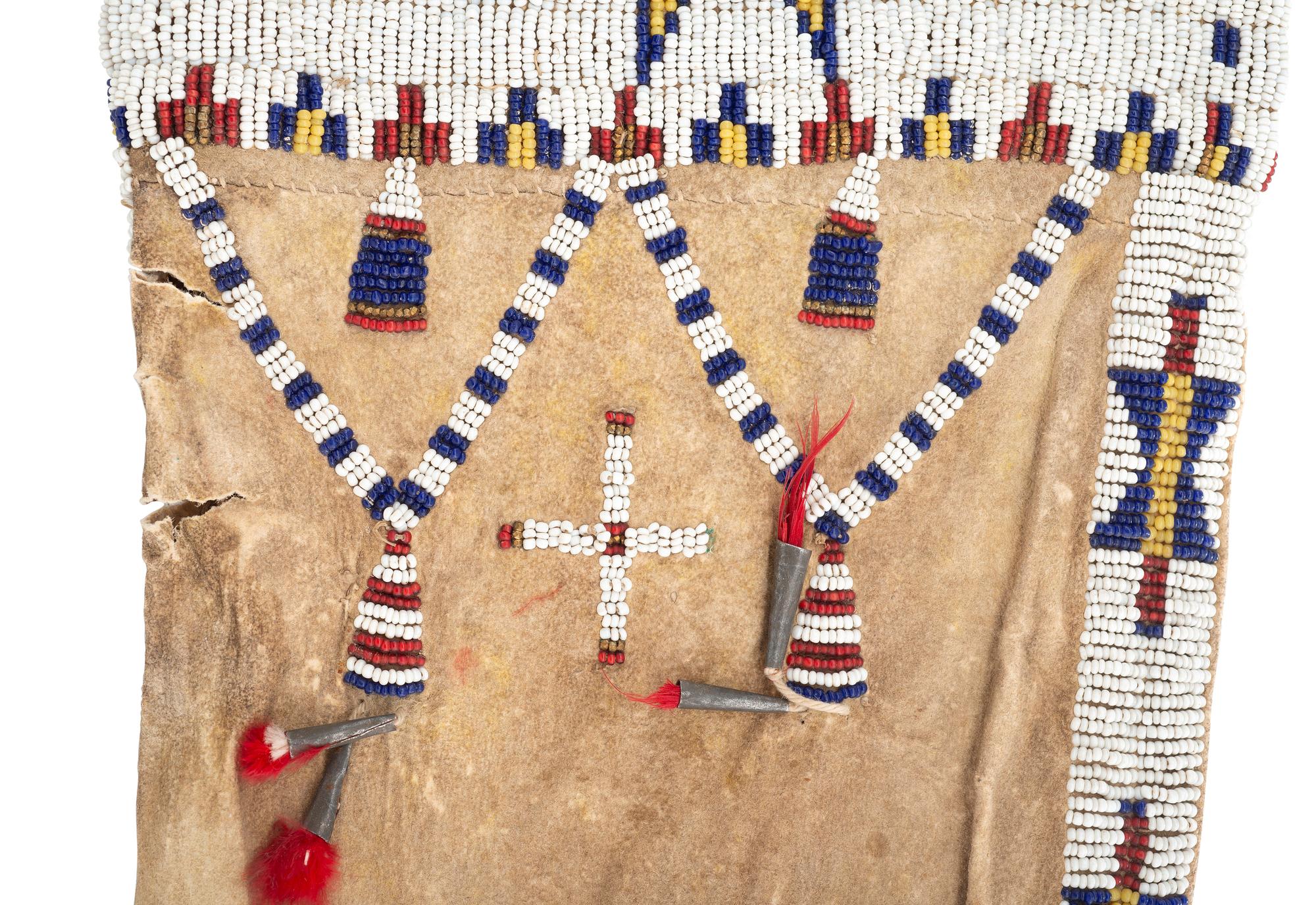 Sioux Beaded Hide Tobacco Bag