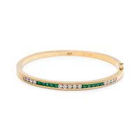 EMERALD AND DIAMOND BANGLE BRACELET