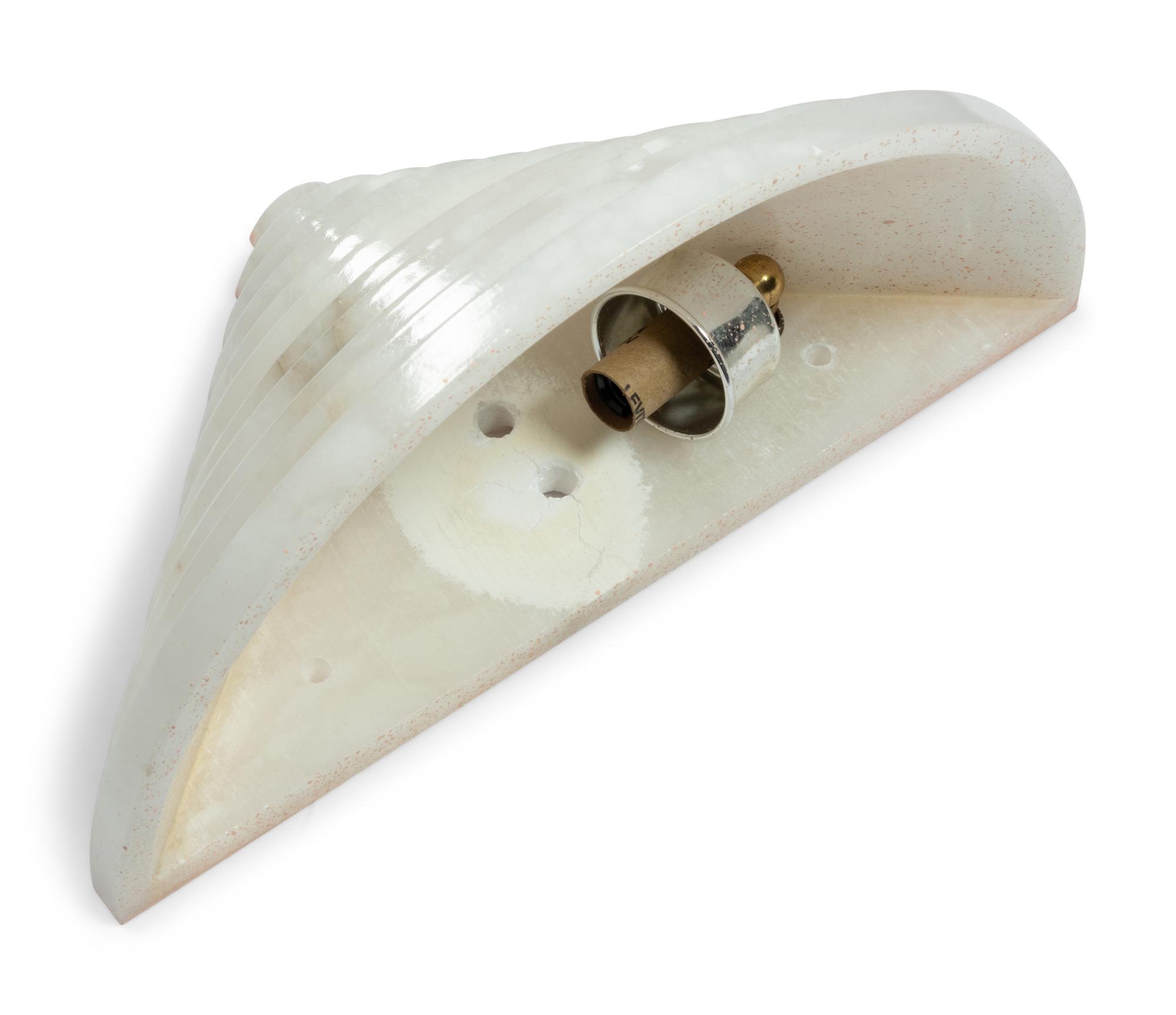 A Set of Four Spanish Art Deco Style Alabaster Sconces