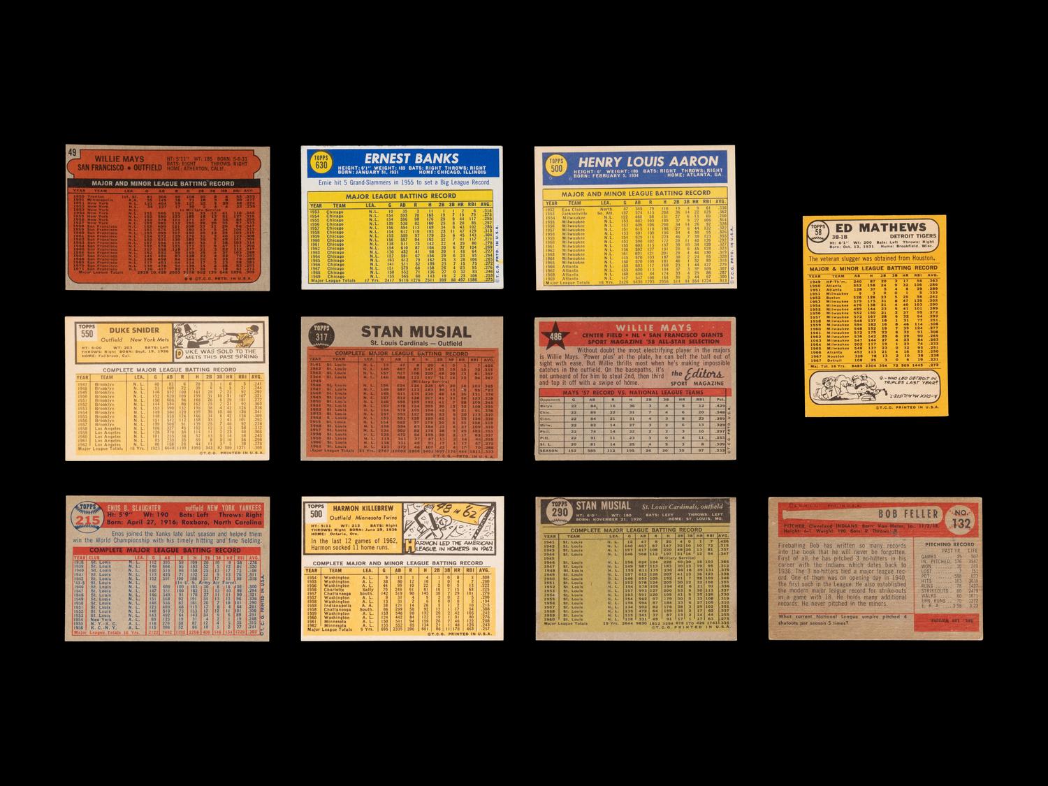 A Group of 11 1950s-1970s Hall of Fame Baseball Cards (Including Willie Mays),