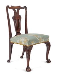 A Pair of George II Carved Mahogany Side Chairs