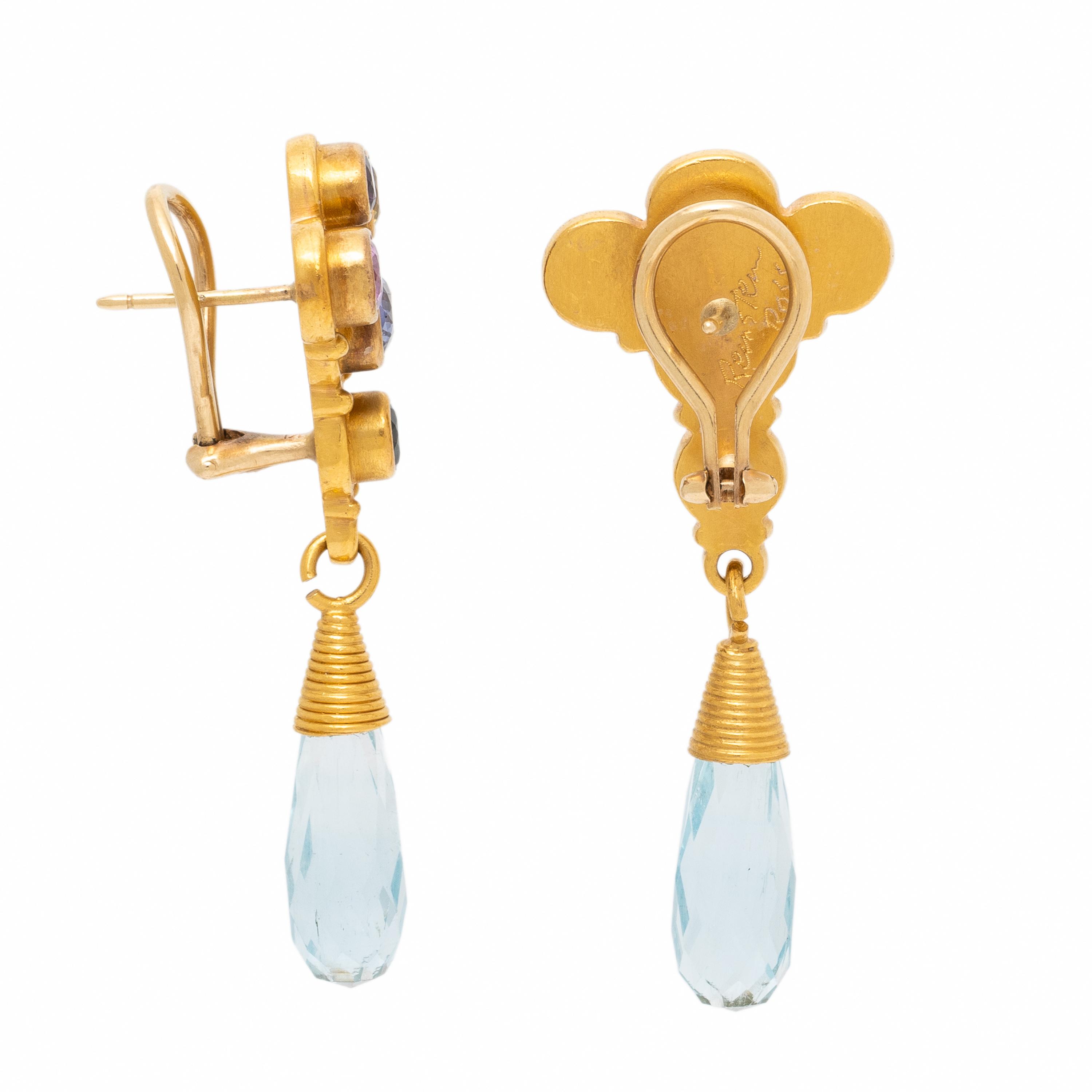 Reinstein Ross, Multigem and Yellow Gold Earrings