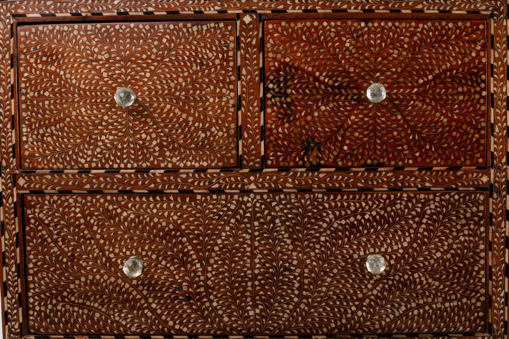 An Anglo-Indian Bone-Inlaid Cabinet on Stand — 19TH CENTURY