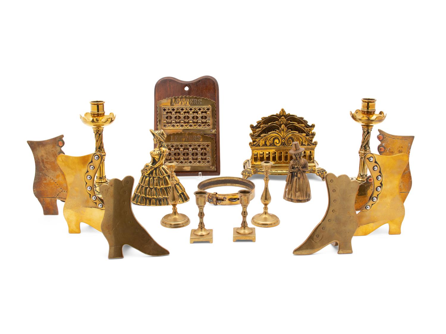A Large Group of English Brass Articles — 19TH CENTURY