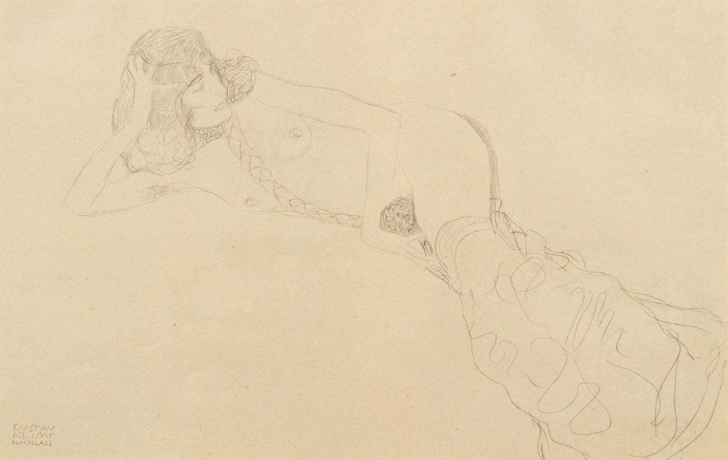 Reclining Nude with Draped Legs