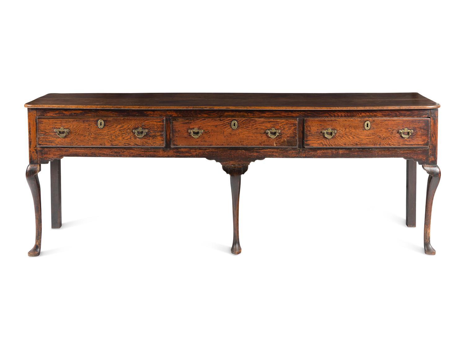 A Queen Anne Elm Dresser Base