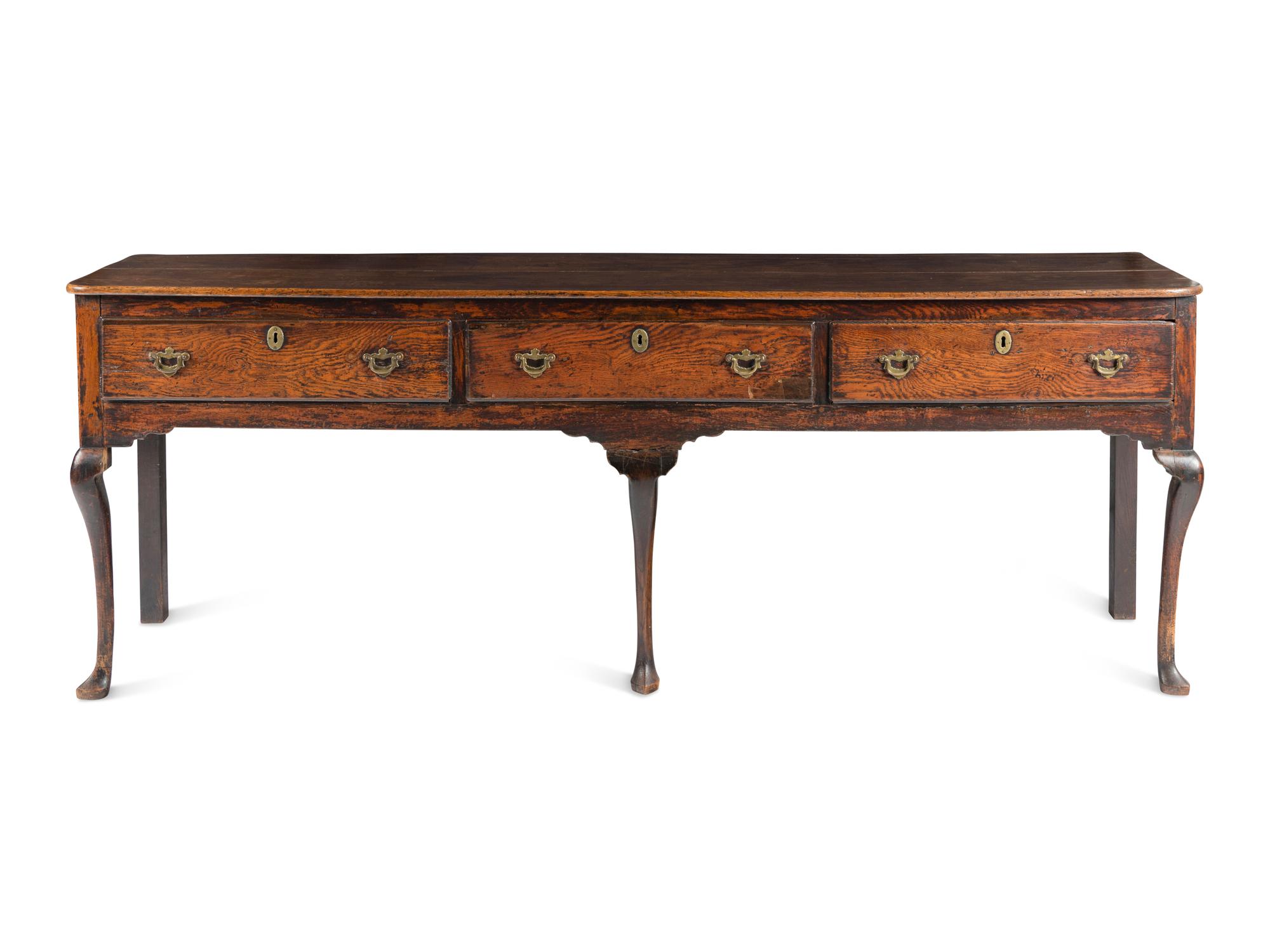 A Queen Anne Elm Dresser Base