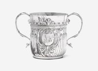 A Queen Anne Britannia Silver Caudle Cup