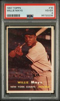 A 1957 Topps Willie Mays Baseball Card No. 10 (PSA 4 VG-EX)