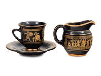 A Greek Gilt Decorated Porcelain Dessert Service