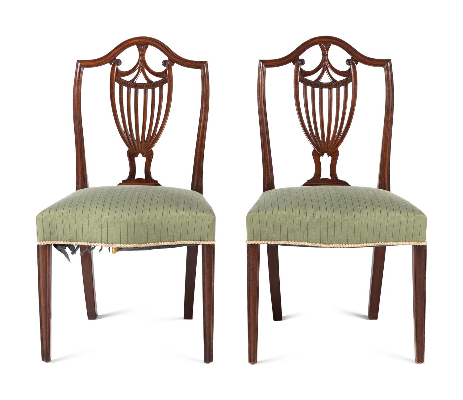 A Pair of George III Mahogany Side Chairs
