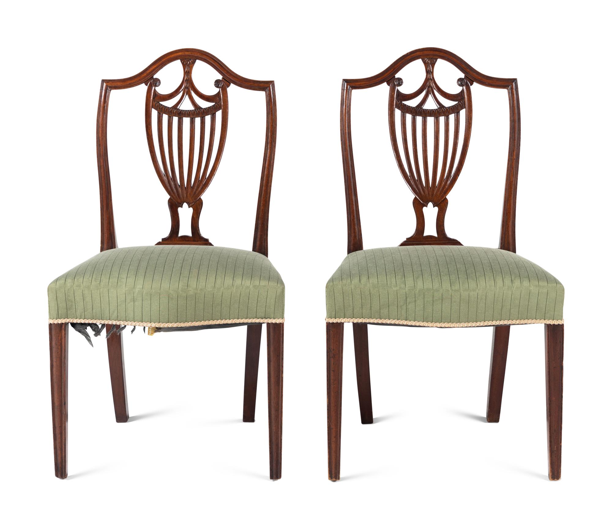 A Pair of George III Mahogany Side Chairs