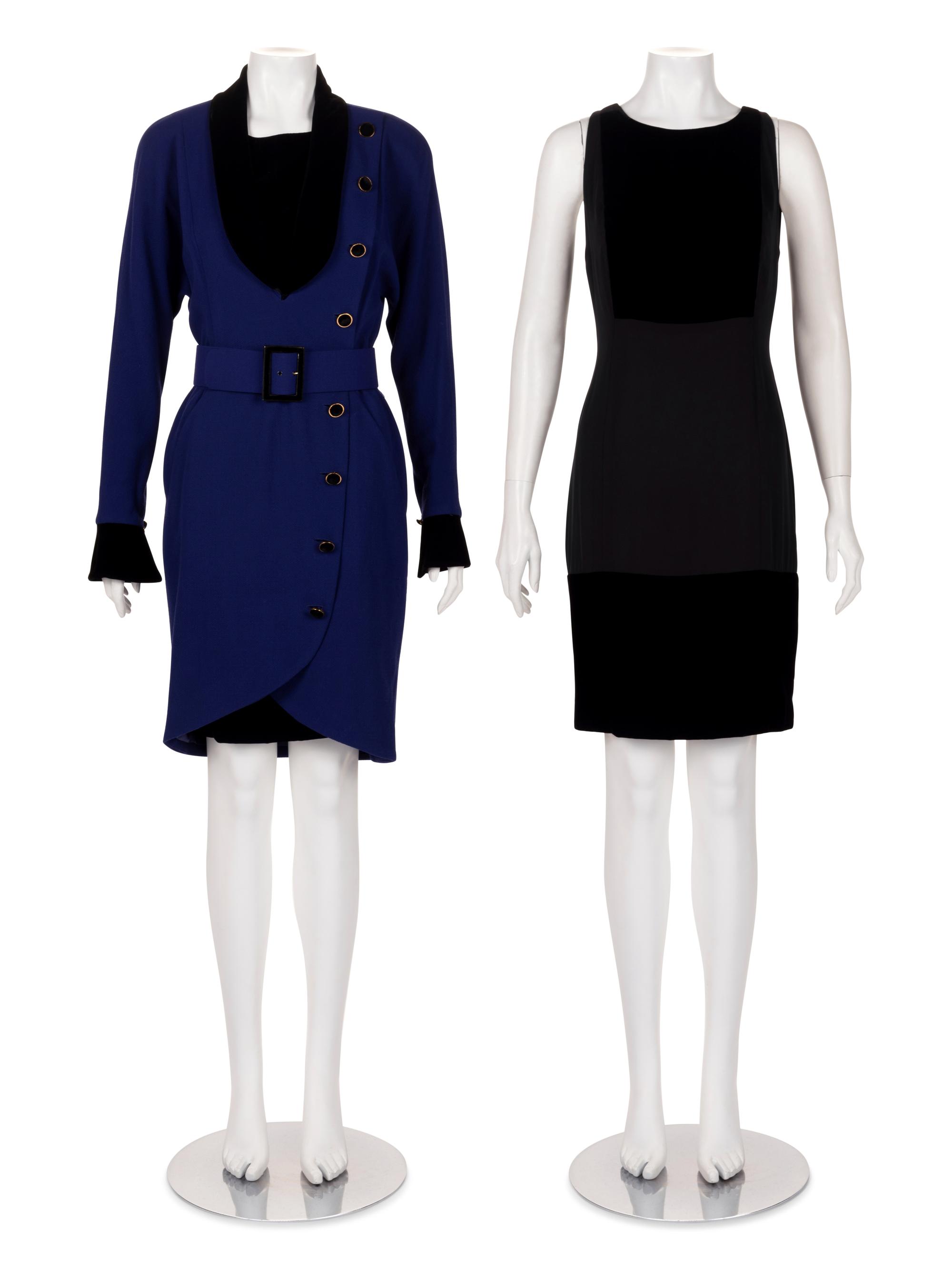 Chanel Wool Wrap Dress with Slip and Belt, 1980s