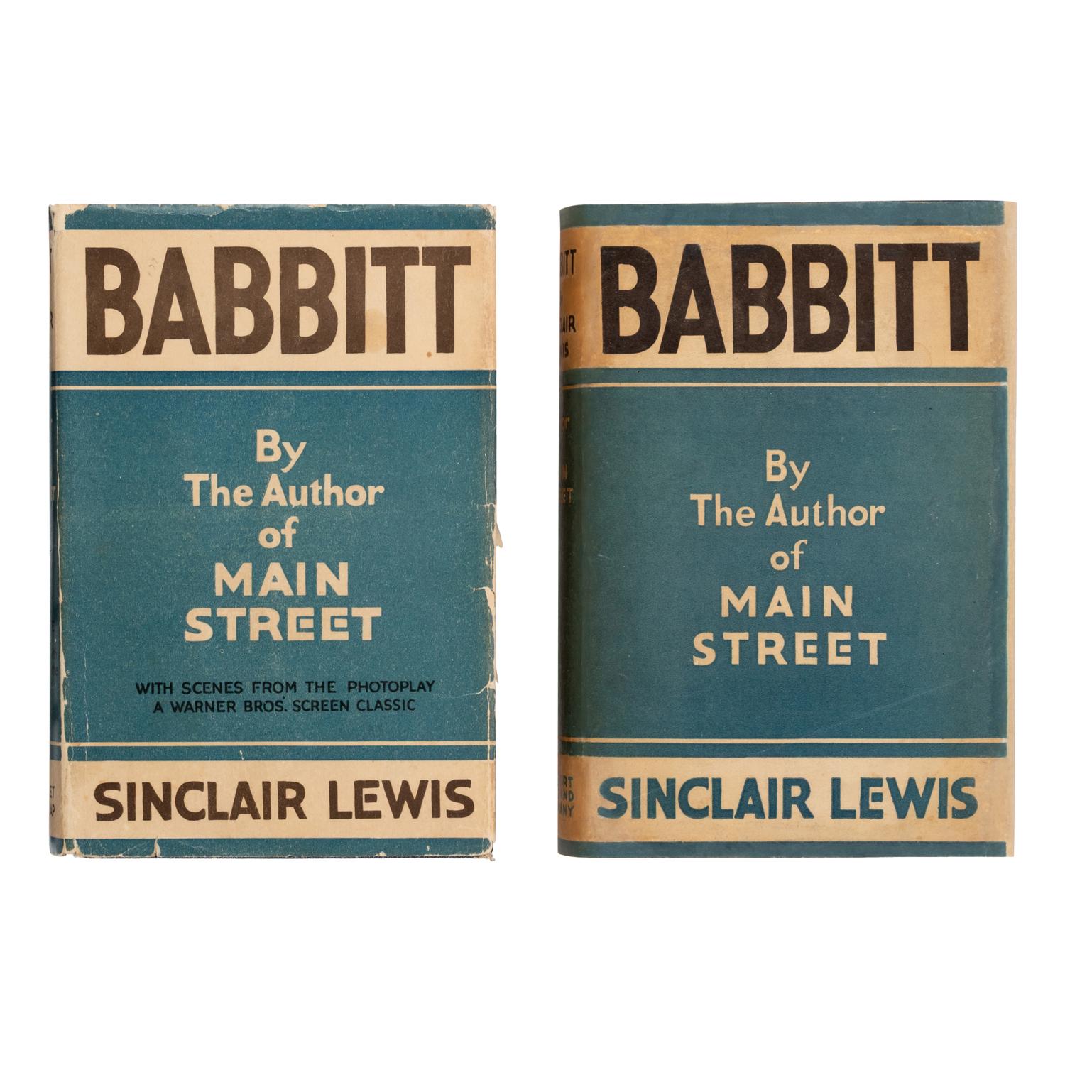 Lewis, Sinclair (1885-1951). Babbitt . New York: 1922.