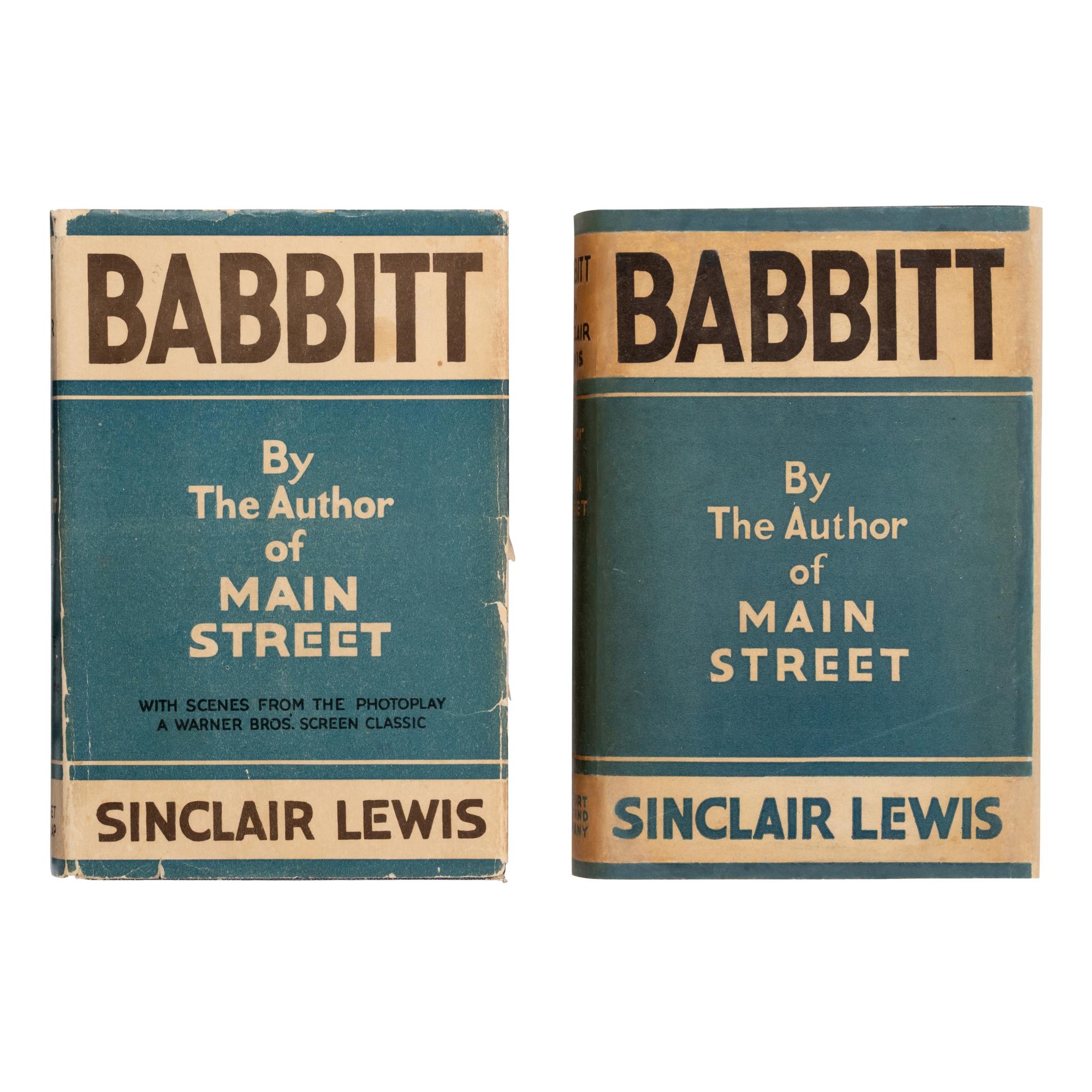 Lewis, Sinclair (1885-1951). Babbitt . New York: 1922.