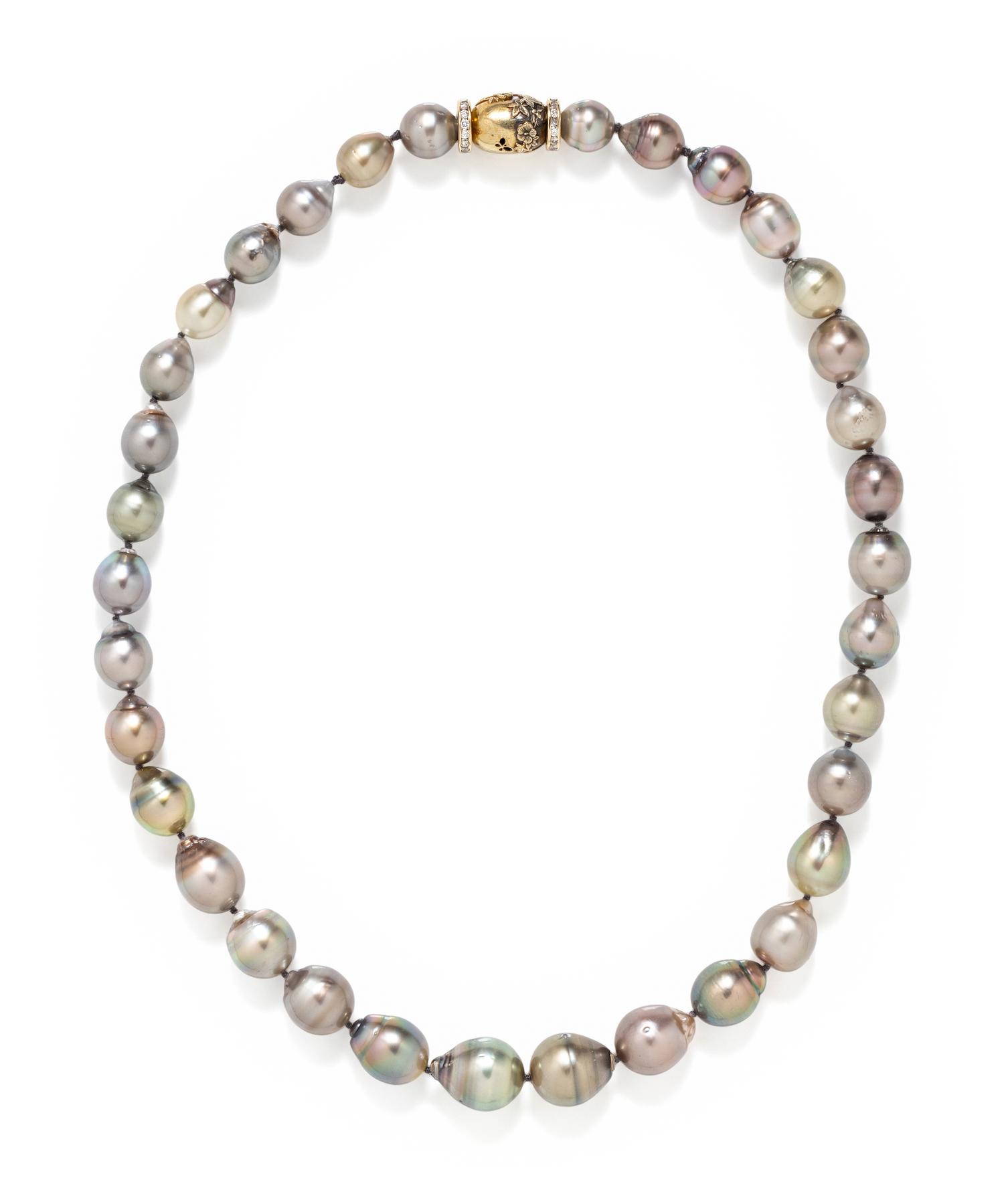 CULTURED GRAY BAROQUE PEARL NECKLACE