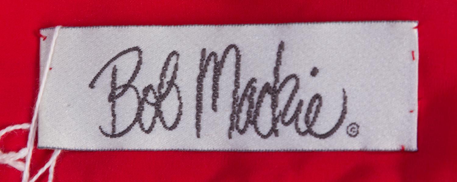 A Bob Mackie Red Strapless Layered Gown, Size 10.
