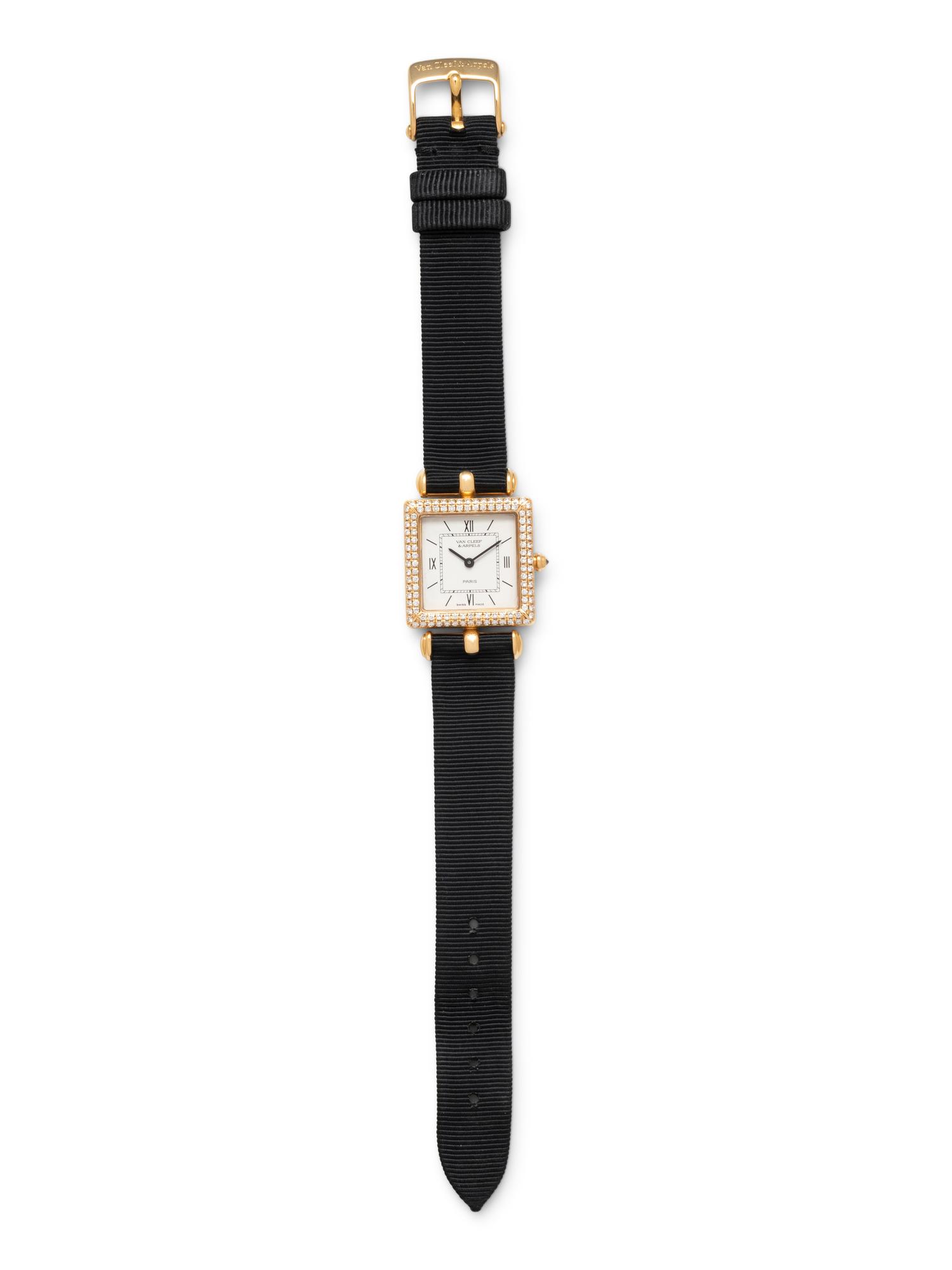VAN CLEEF & ARPELS, 18K YELLOW GOLD AND DIAMOND 'CLASSIQUE' WATCH