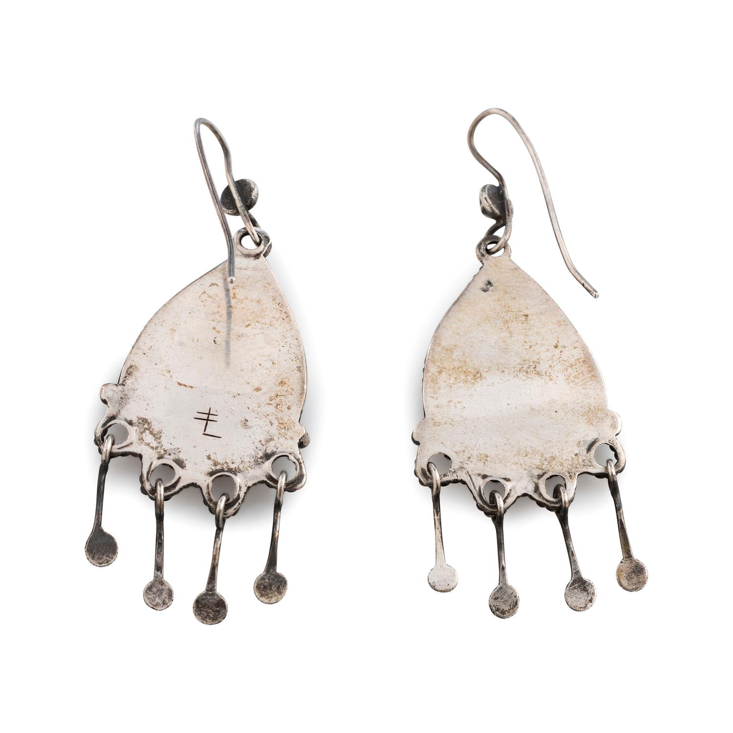 Silver and Turquoise Hook Earrings