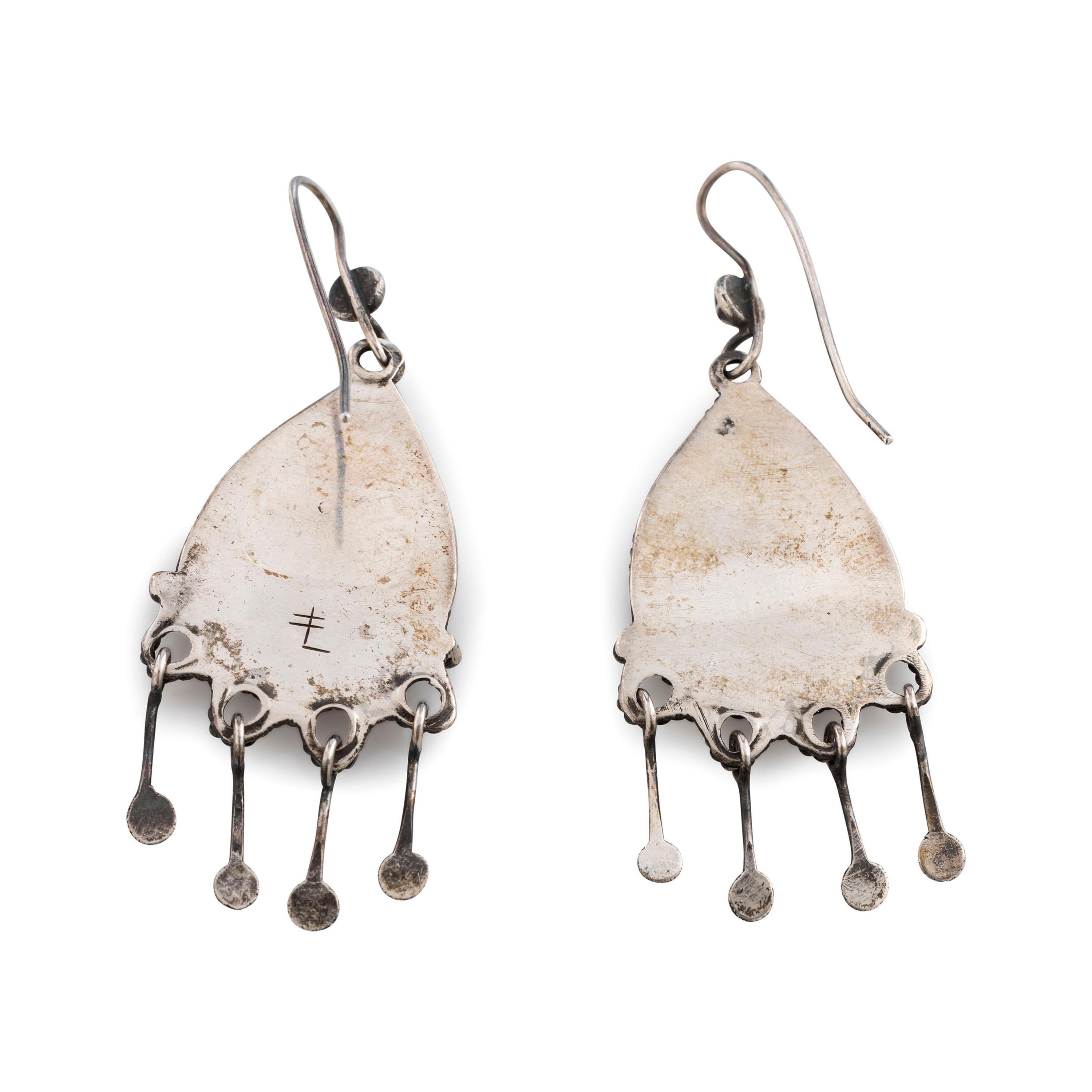 Silver and Turquoise Hook Earrings