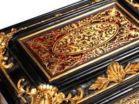 A Pair of Louis XIV Style Boulle Marquetry Caskets and Giltwood Stands