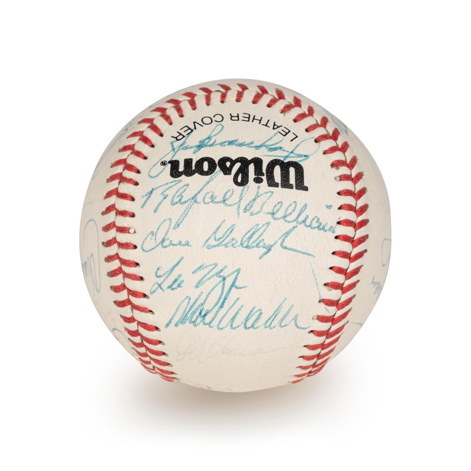 A 1994 Atlanta Braves Team Signed Autograph Baseball With 27 Signatures (Beckett Authentication Services Letter BAS Certified),