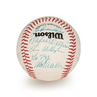 A 1994 Atlanta Braves Team Signed Autograph Baseball With 27 Signatures (Beckett Authentication Services Letter BAS Certified),