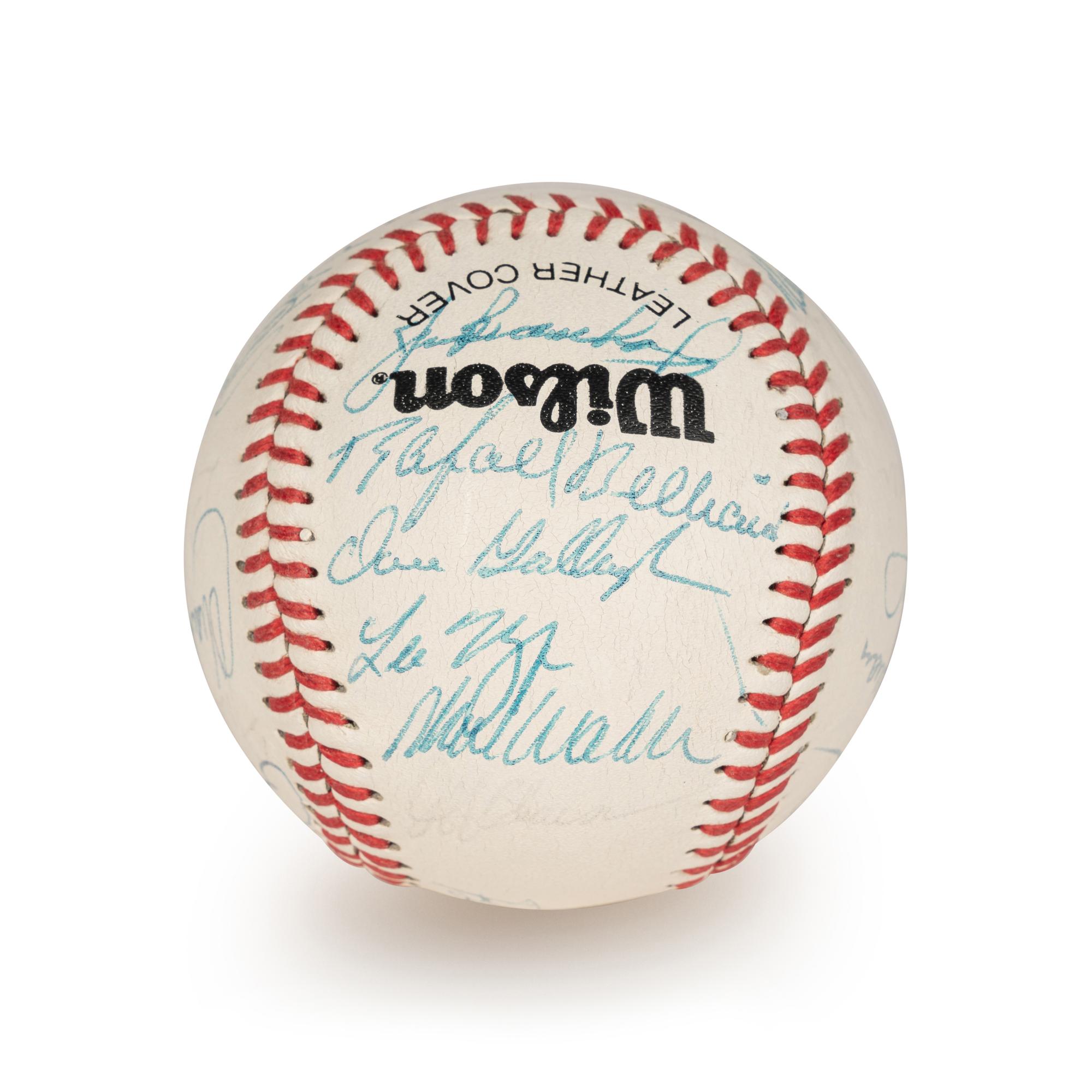 A 1994 Atlanta Braves Team Signed Autograph Baseball With 27 Signatures (Beckett Authentication Services Letter BAS Certified),