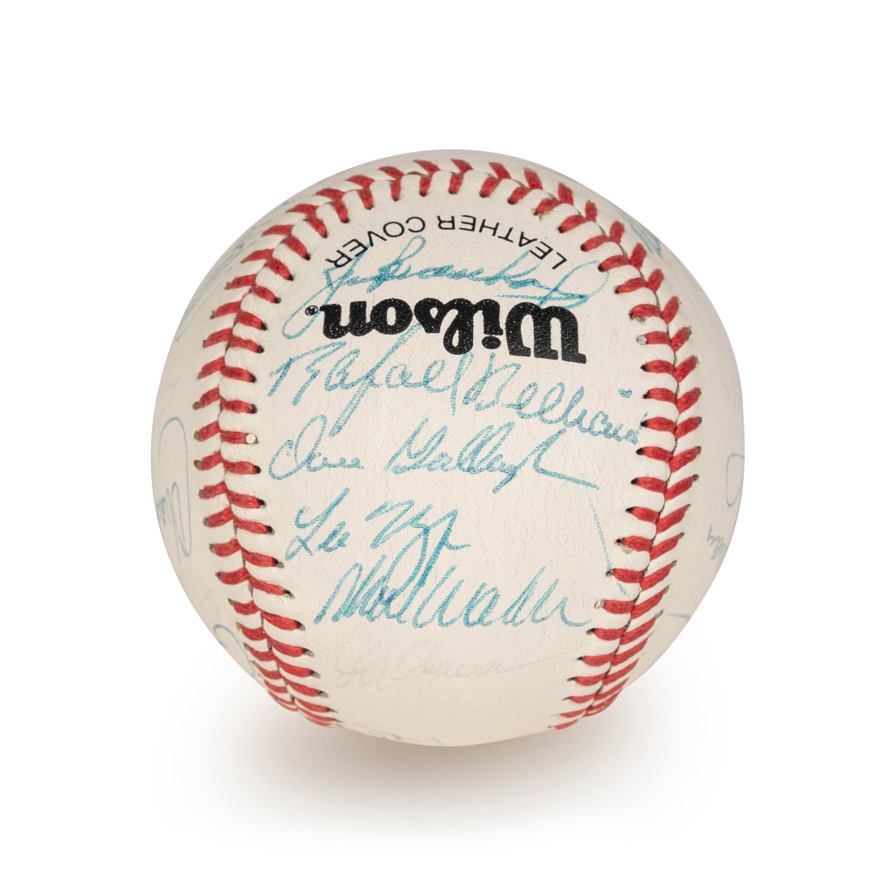 A 1994 Atlanta Braves Team Signed Autograph Baseball With 27 Signatures (Beckett Authentication Services Letter BAS Certified),