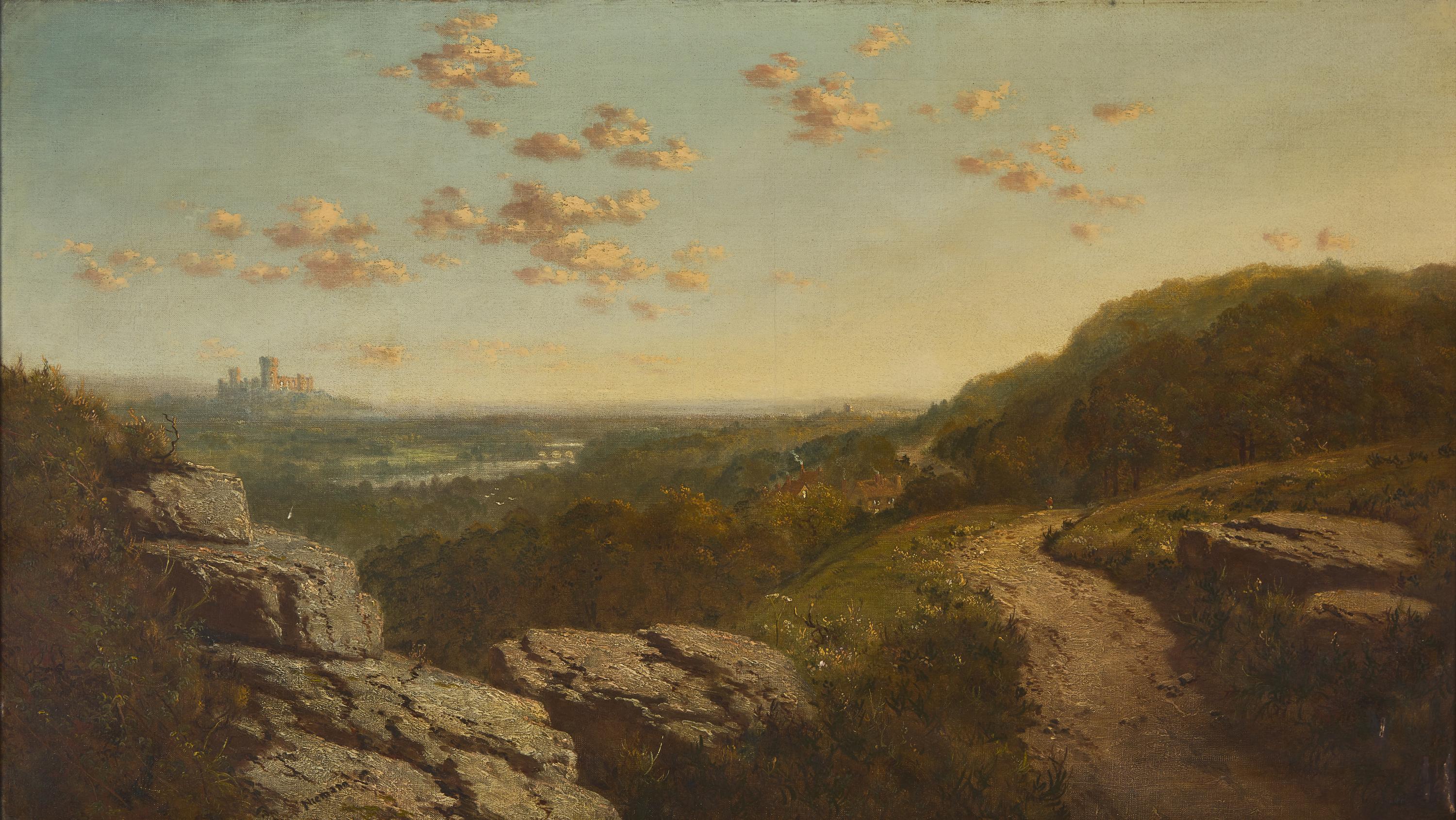 Edmund John Niemann (British, 1813-1876) — Landscape with a Castle in the Distance