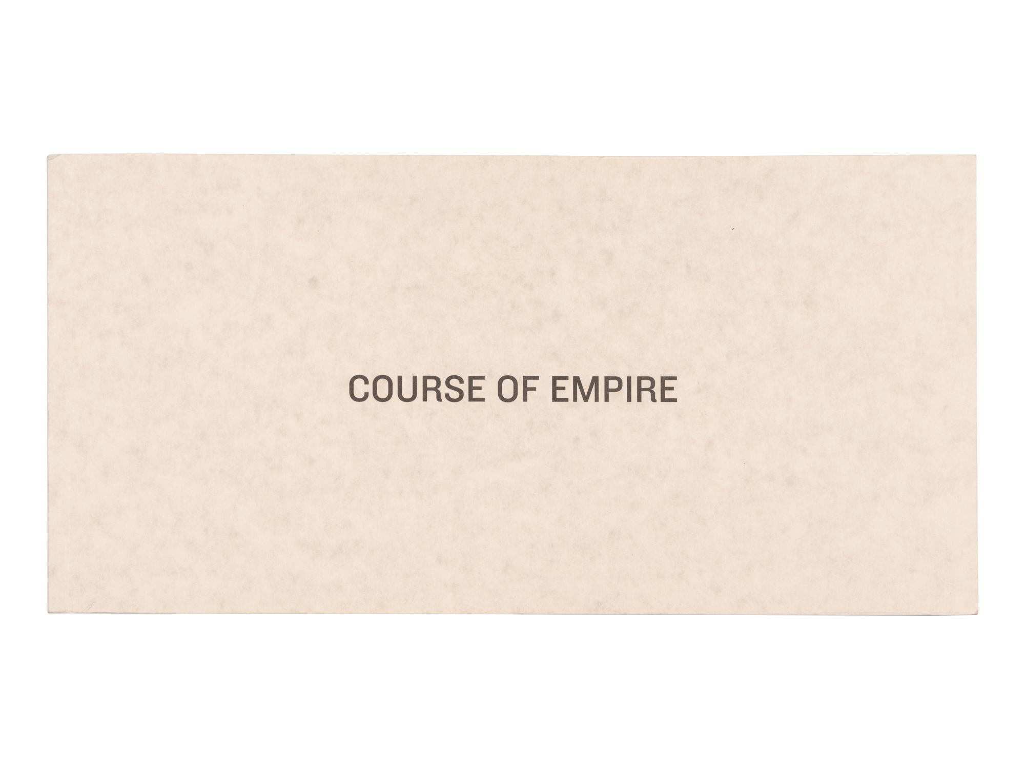 [ARTIST'S BOOK]. RUSCHA, Ed (b. 1937). Course of Empire . N.p.: United States Pavilion, 51st Venice Biennale, 2005.